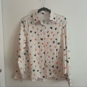 Super cute button down heart blouse .. Valentine’s Day or February festivities